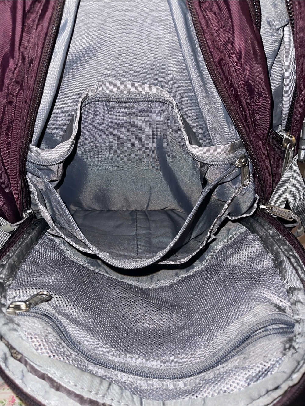 The North Face Surge Backpack in Purple and Gray 3 Pockets by North Face - Picture 3 of 9